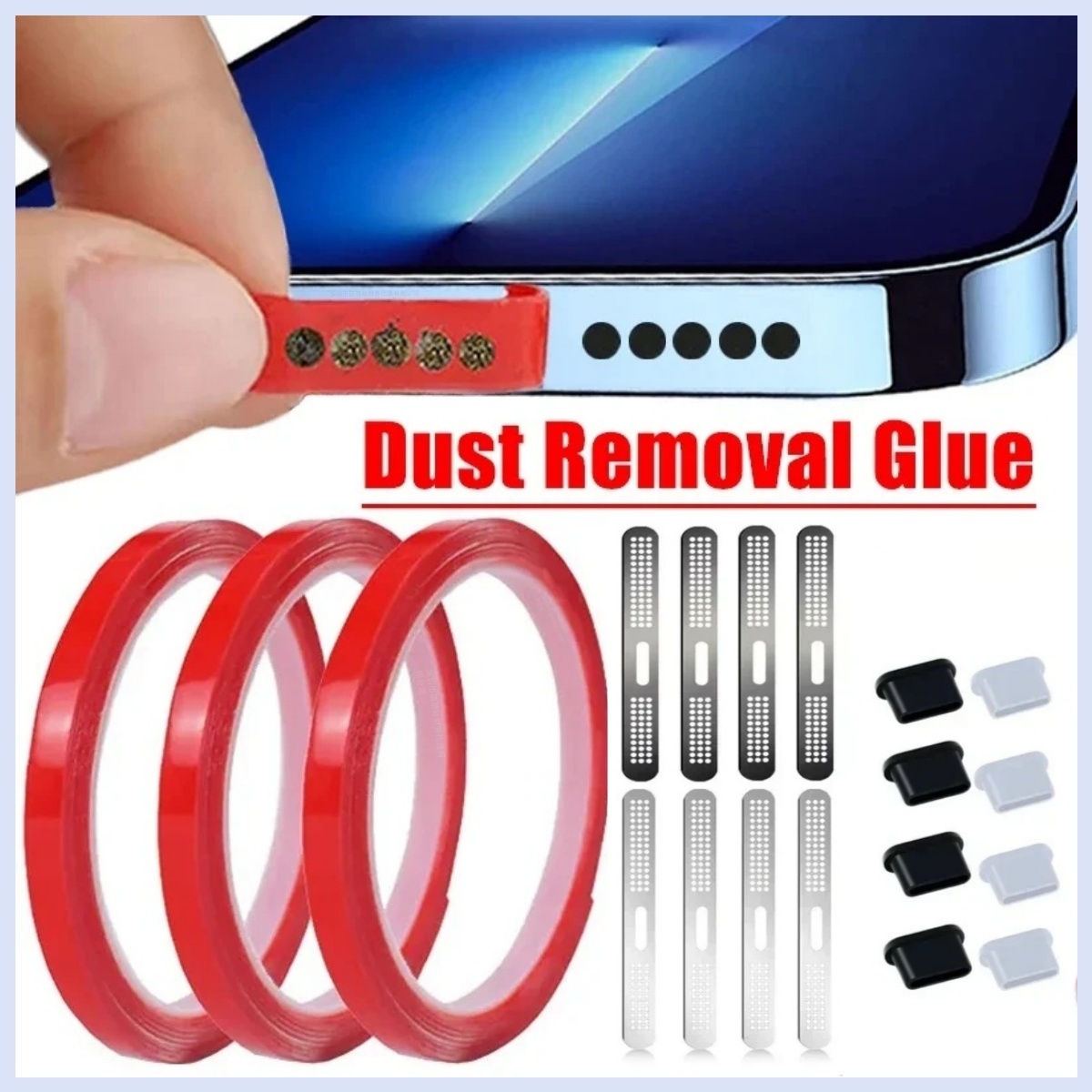 Dust Removal Sticker - Universele telefoonluidspreker Stofverwijdering Lijm Luidsprekerroosterafdekking Stofsticker