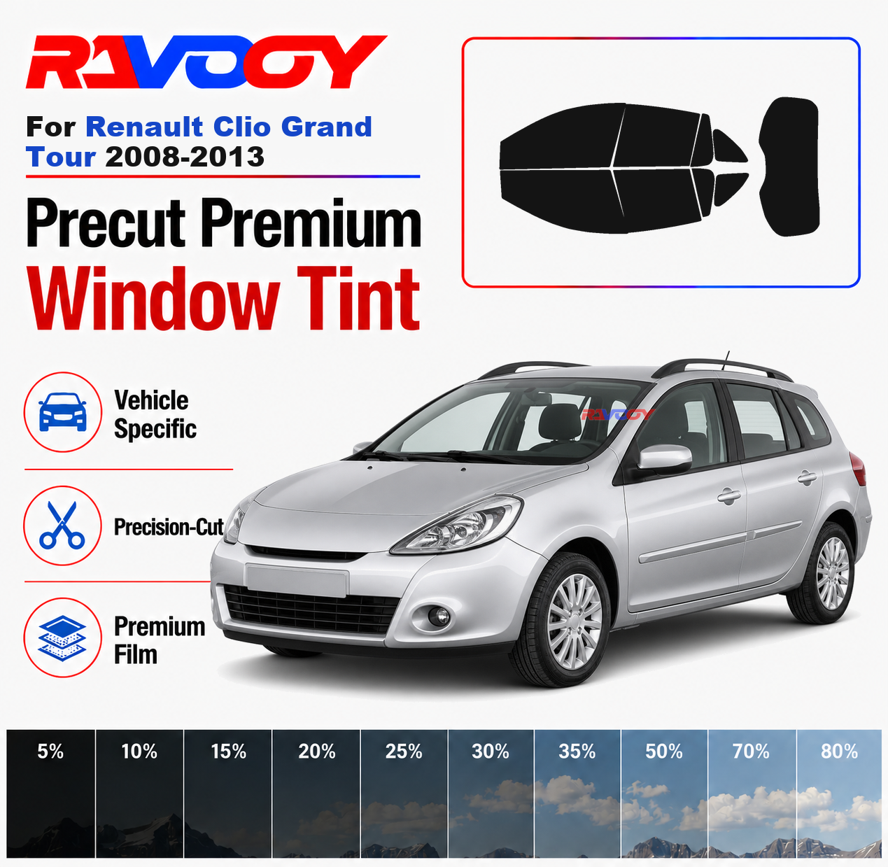 Privacy Screen Protector - Premium voorgeknipte raamfolie set voor voor-
