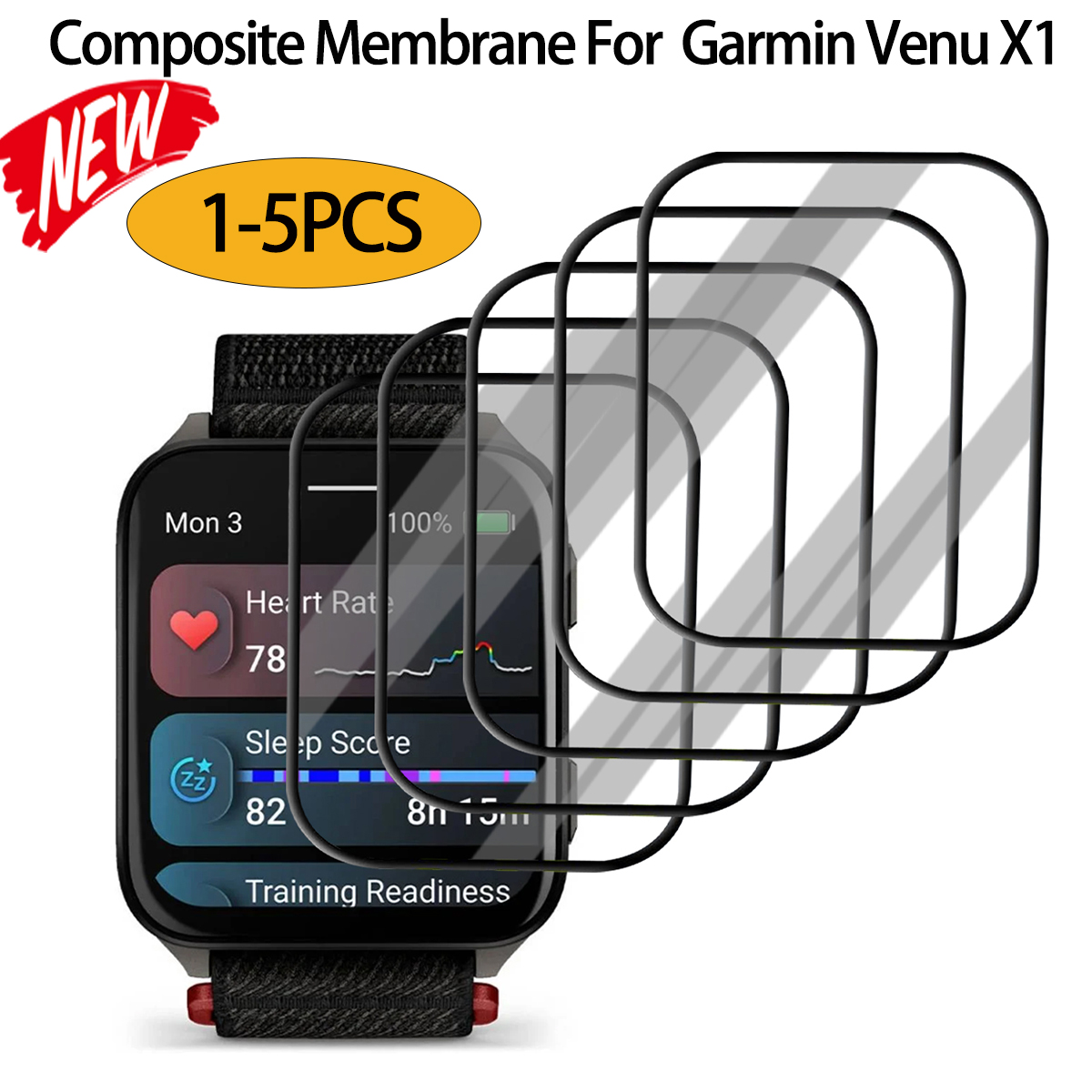 Curved Edge Screen - Anti-krasfilm voor Garmin Venu X1 3D