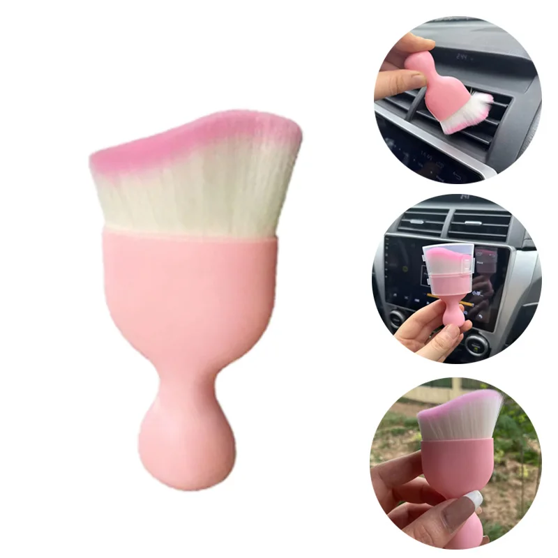 Dust Removal Sticker - 1/3/5PCS Roze Auto Stofverwijderingsborstel Airconditioning Reinigingsborstel