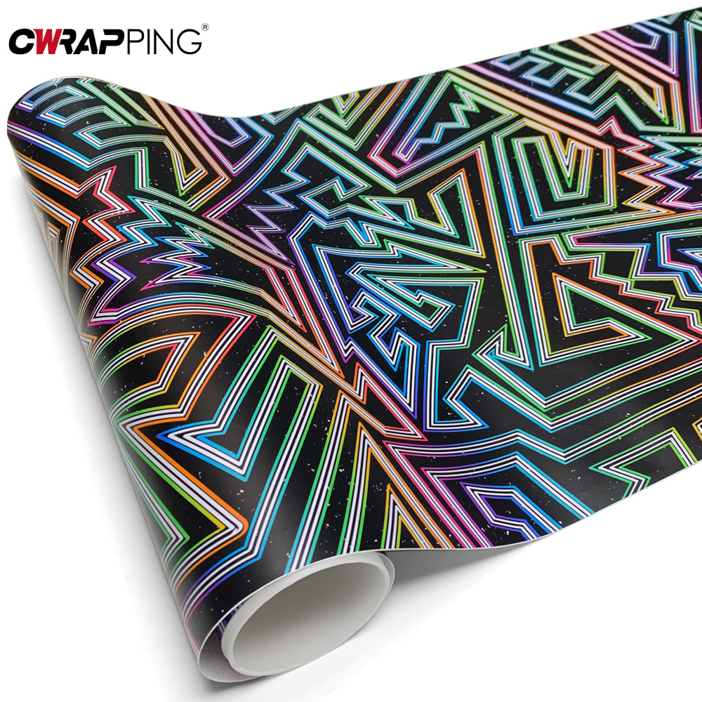 Full Cover Adhesive - Regenbooglijn auto vinyl wrap luchtvrije kleefvinyl