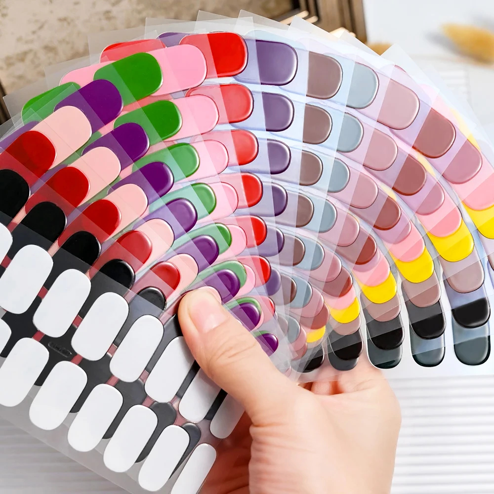 Full Cover Adhesive - 16Tips UV Semi-Geharde Gel Nail Wraps