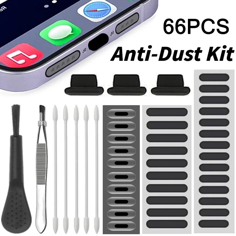 Dust Removal Sticker - 66 STKS Stof Plug Telefoon Luidspreker