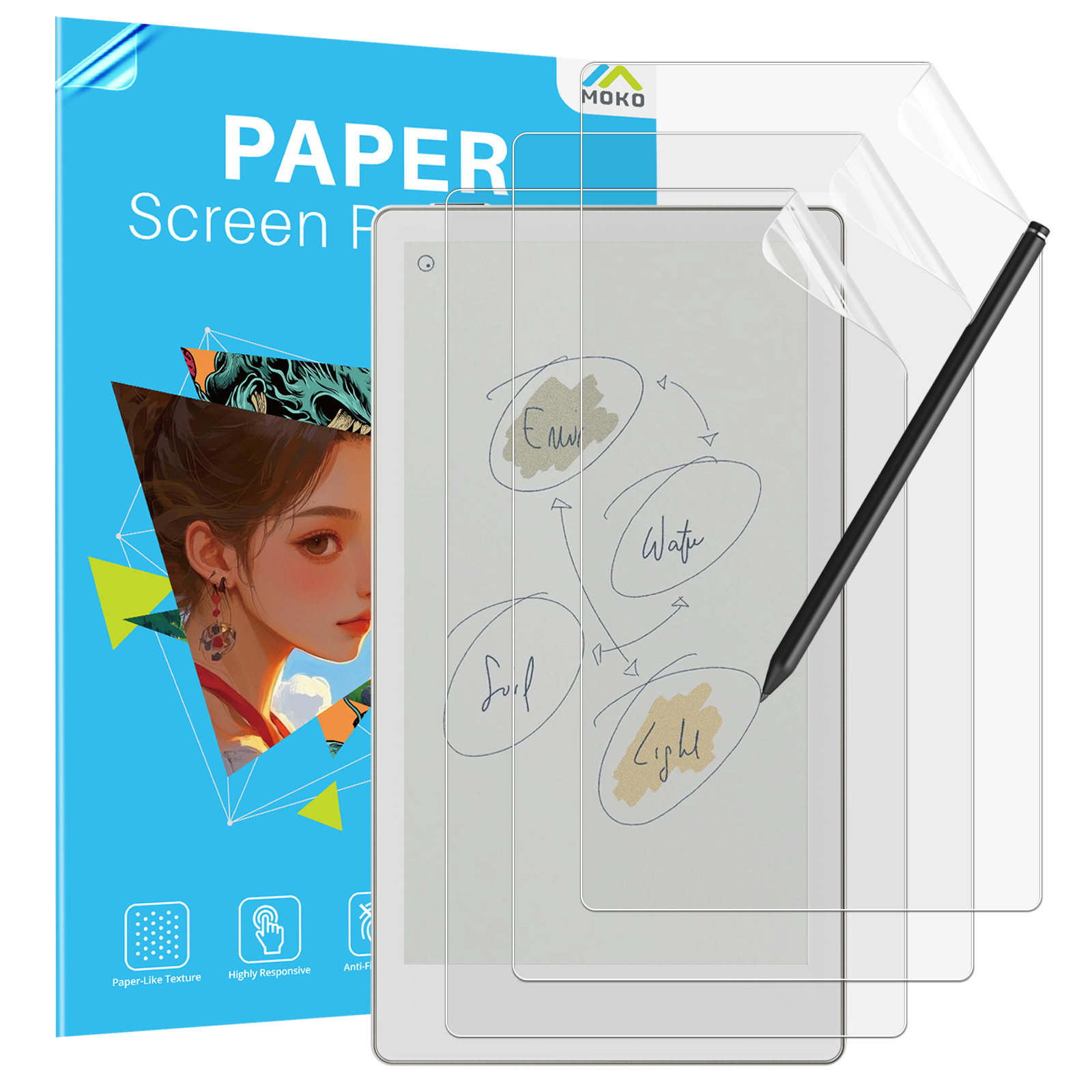 Matte Anti Glare Screen - 3-pack PaperFeeling-schermbeschermer voor 7,3
