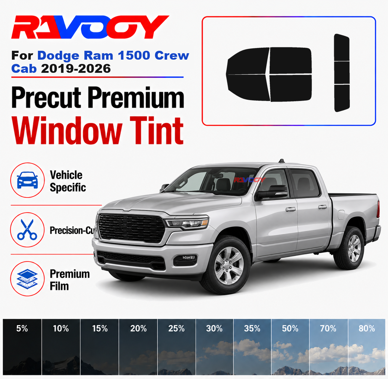 Privacy Screen Protector - Premium voorgeknipte raamfolie set voor voor-