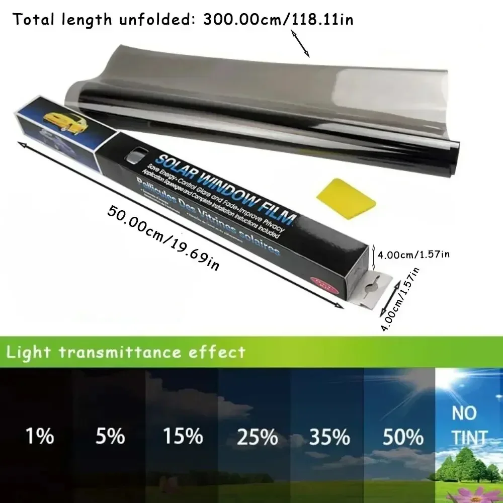 Glass Protector Auto - 3M x 50CM VLT Zwarte Autoruit