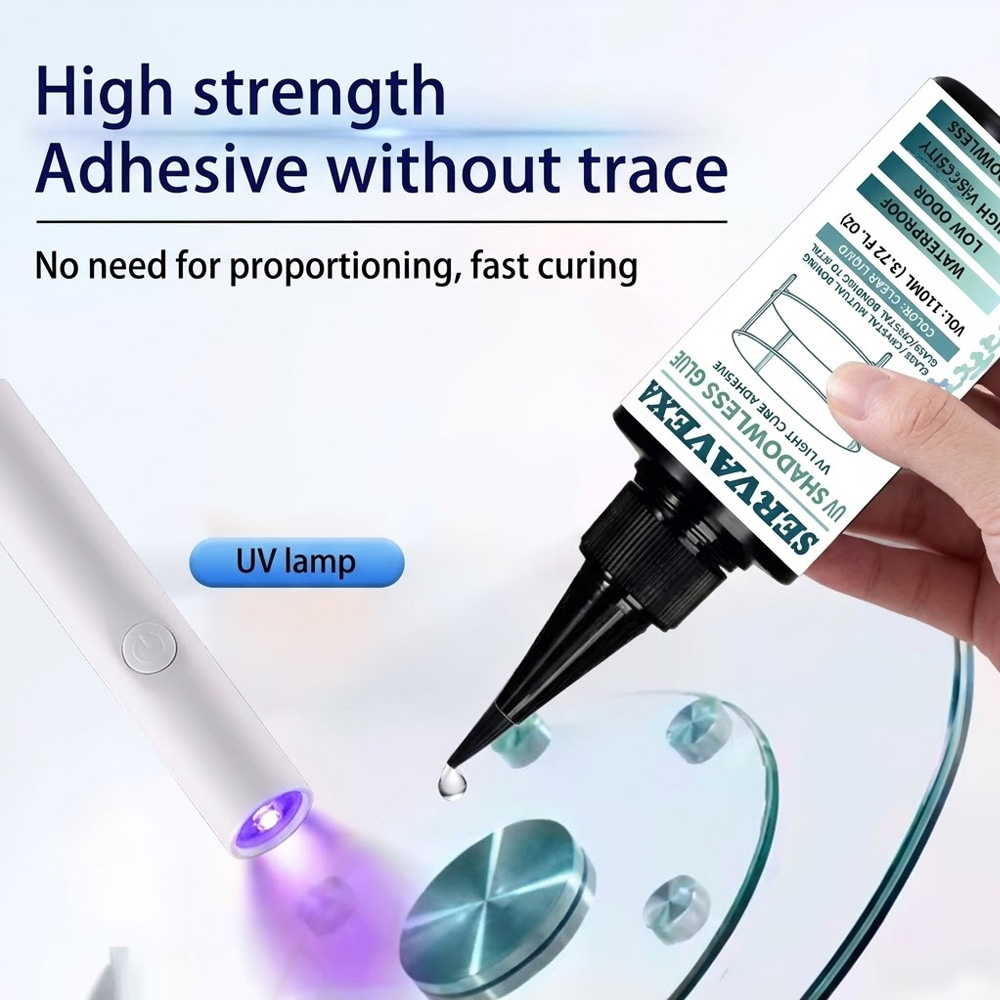 Liquid Uv Glue Kit - Transparante UV-lijmset 110ml met uithardingslamp Sterke