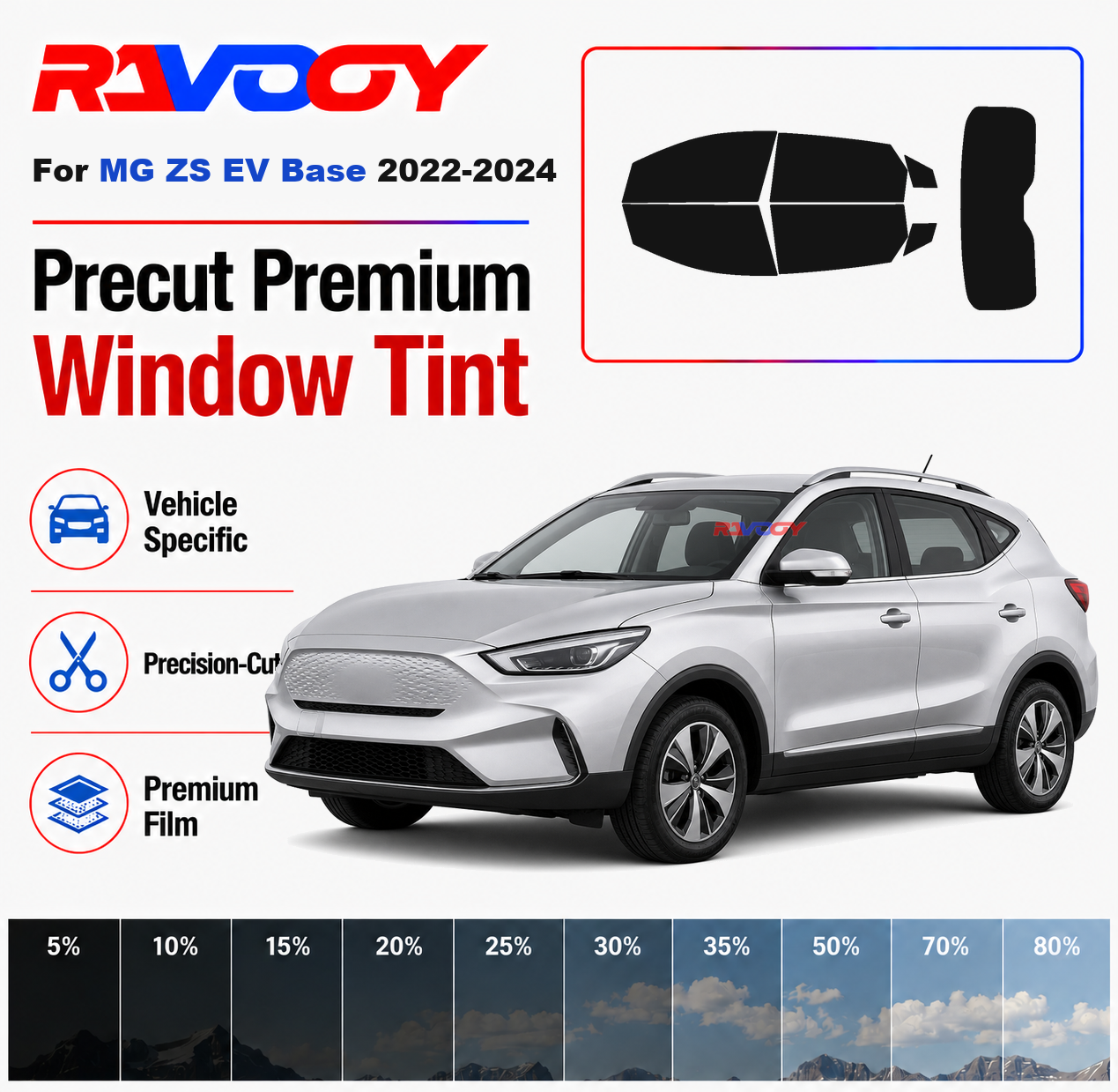 Privacy Screen Protector - Premium voorgeknipte raamfolie set voor voor-