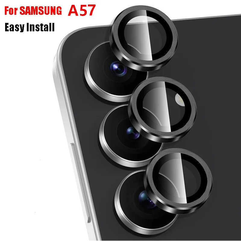 Tempered Glass Screen 9H - Metal Camera Lensbeschermer voor Samsung Galaxy