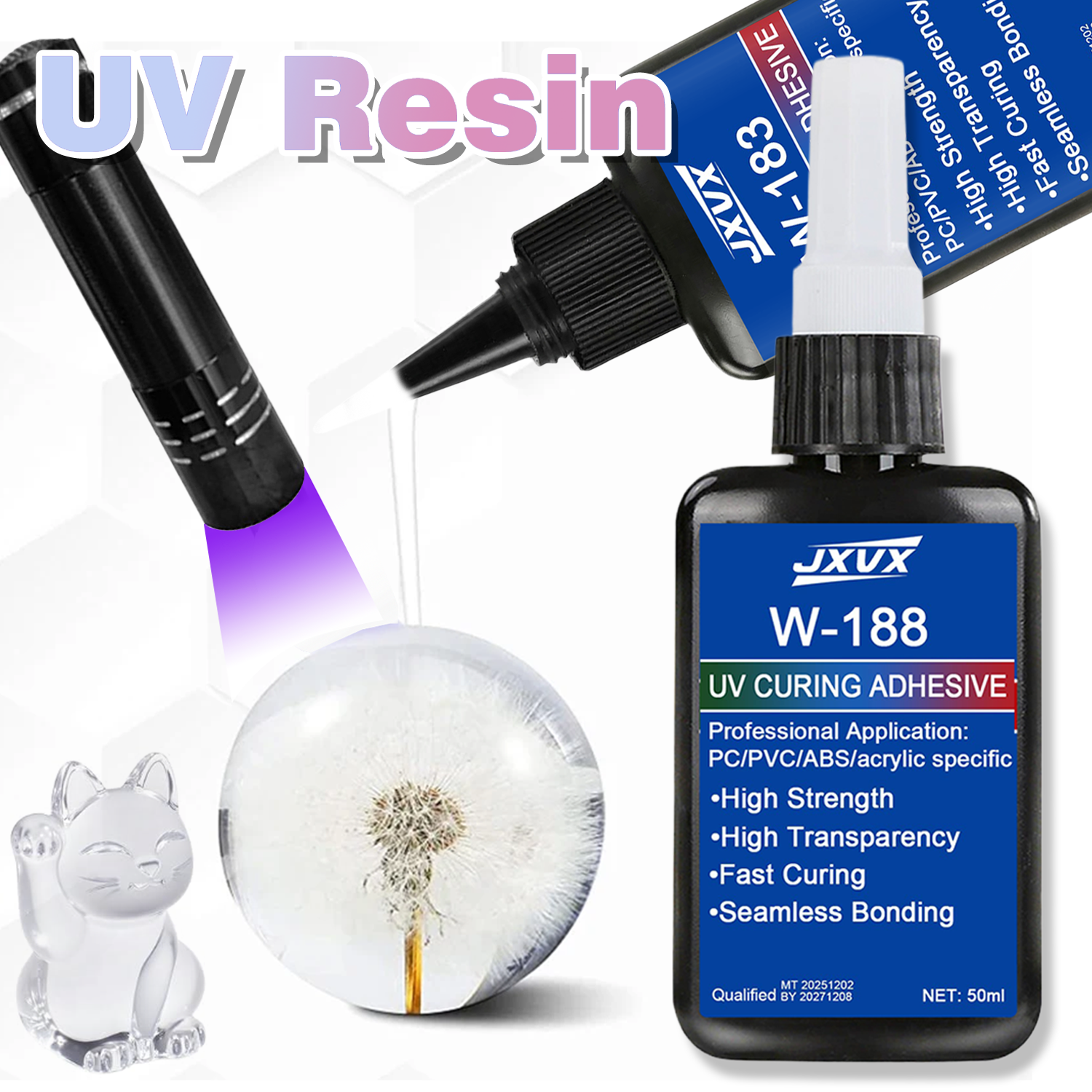 Liquid Uv Glue Kit - 50ml UV Resin Sets met Lamp