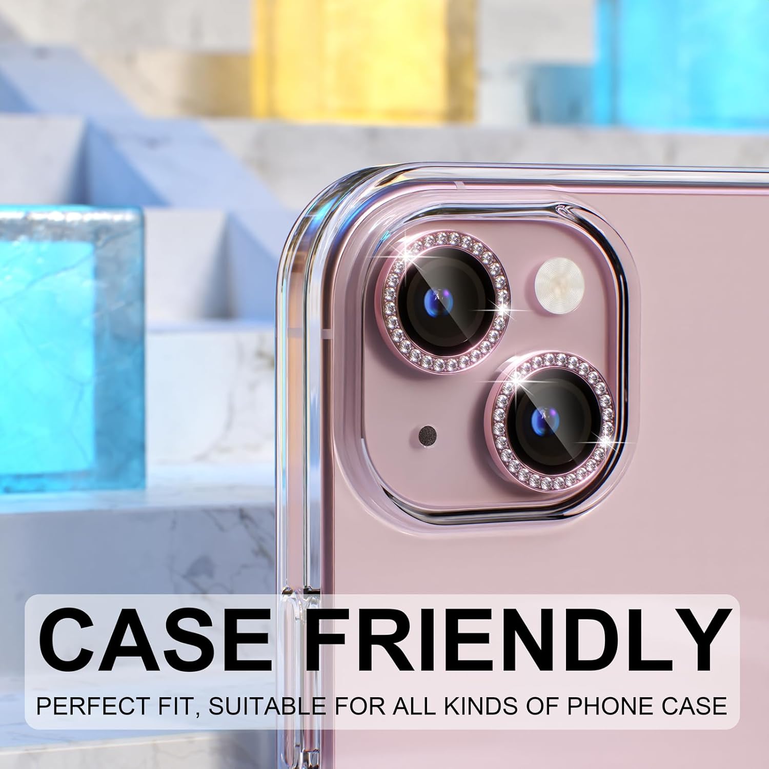 1 stuks roze glitter diamant c - Tempered Glass Screen 9H recensie en prijs