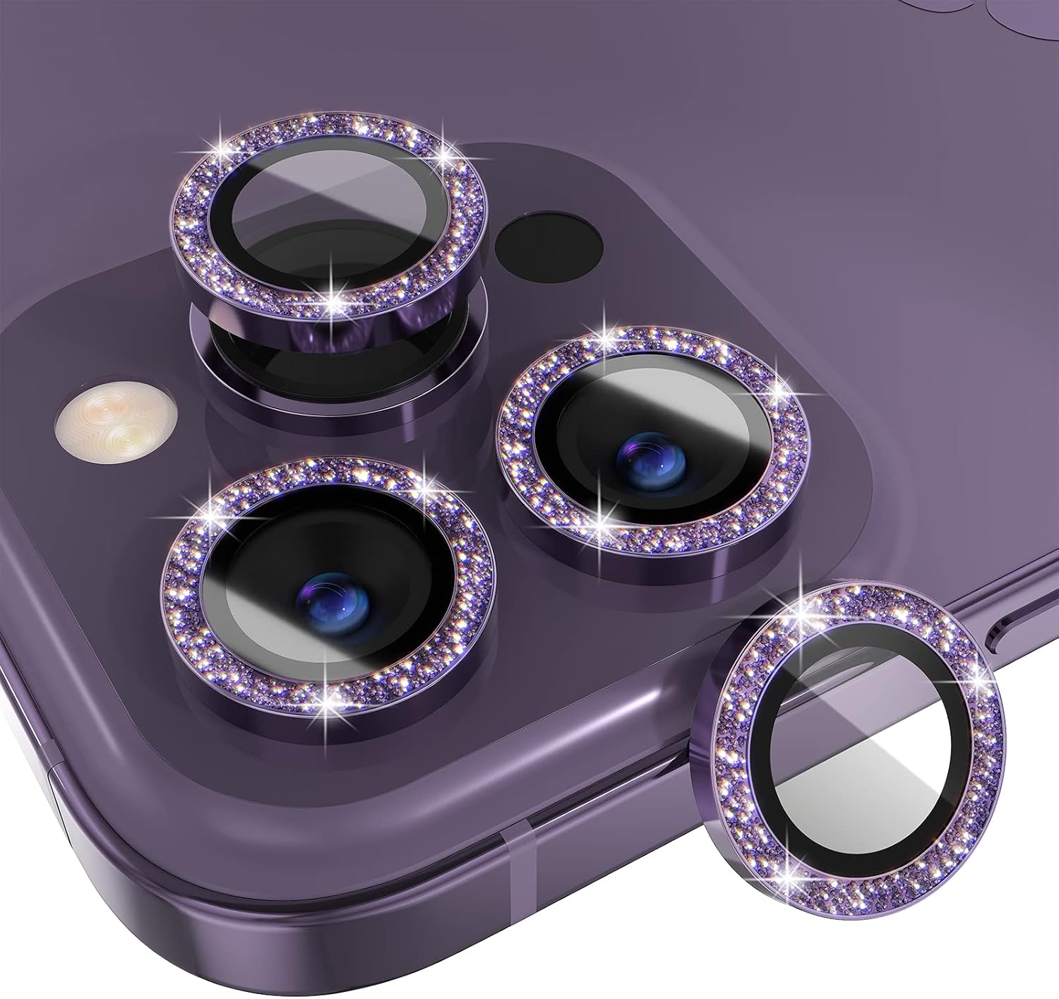1Set Bling Glitter Paarse Came - Tempered Glass Screen 9H recensie en prijs